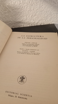 La estructura de la personalidad (usado, tapa despegada)- Philipp Lersch en internet