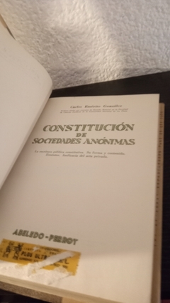 Constitucion de Sociedades Anonimas (usado) - Carlos Emerito Gonzalez en internet