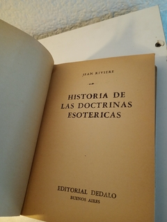 Historia de las doctrinas esotericas (usado) - Jean Riviere (detalles, marcas en fluo y birome) - Charlemosdelibros