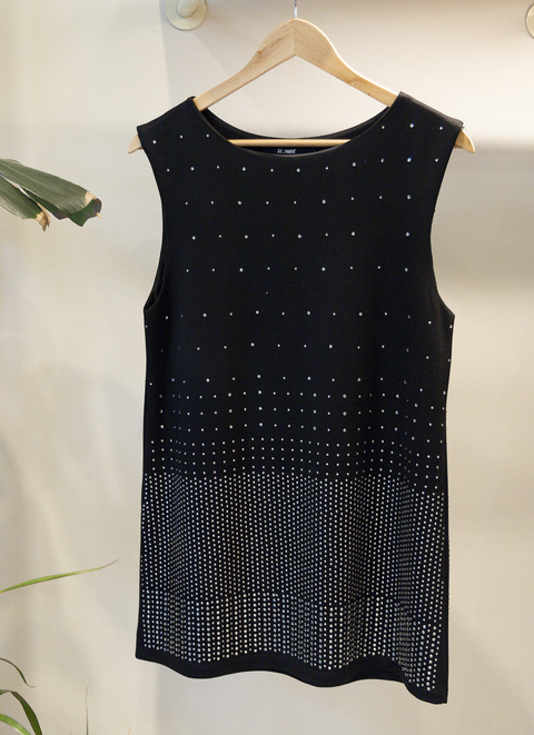 Vestido Punto Roma Strass Gleam (VE0771)