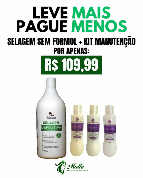 Combo selagem Definitiva + kit manutenção 320ml 3 passos Sel cosméticos - comprar online