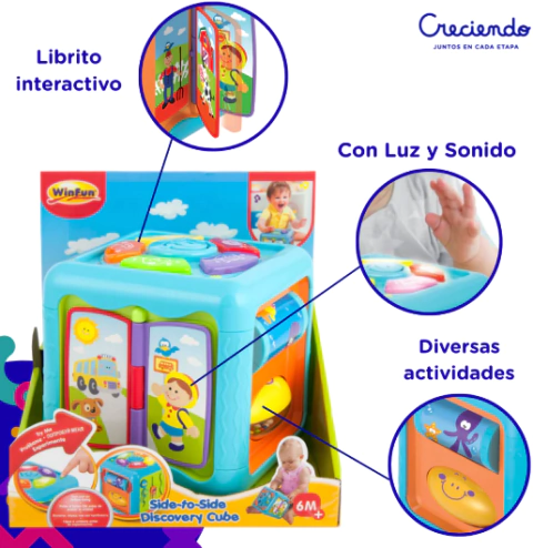 Cubo Didáctico Estimulacion Bebé Winfun Con Sonido Y Luces