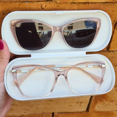 65118 - OCULOS CLIP-ON AGATA ROSA TRANSLUCIDO