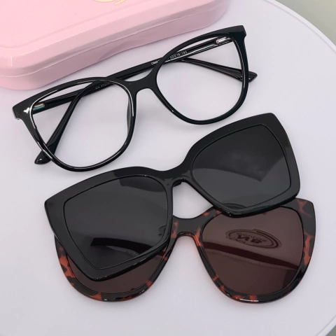 OM8711- ÓCULOS CLIP-ON SAFIRA PRETO