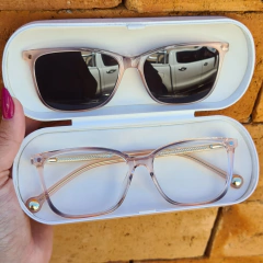 6578 - OCULOS CLIP-ON CARMÉLIA ROSE/PRETO