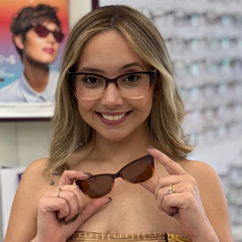 OM8718 - OCULOS CLIP-ON KIARA MARROM COM DEGRADE