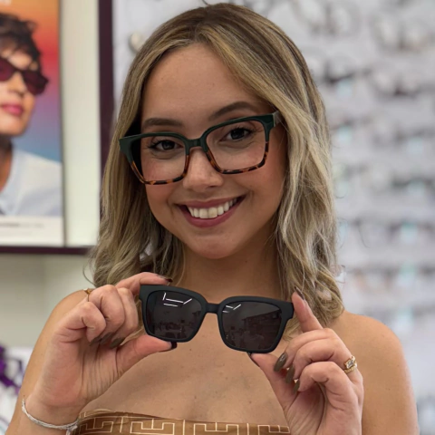 C0162- OCULOS CLIP-ON FELIPE ANIMAL PRINT/VERDE