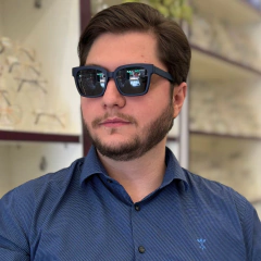 C0162- OCULOS CLIP-ON FELIPE AZUL na internet