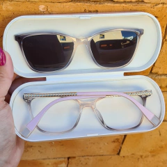 6571- ÓCULOS CLIP-ON DANI ROSA COM PRETO na internet