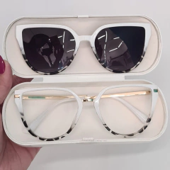 95318 - OCULOS CLIP-ON CHLOE BRANCO COM DETALHES na internet