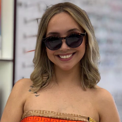 C0159 - ÓCULOS CLIP-ON LANA ANIMAL PRINT COM AZUL - comprar online