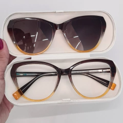 ZX25049 - OCULOS CLIP-ON ALÍCIA MARROM DEGRADE AMARELO TRANSLUCIDO na internet