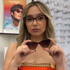 ZX25049 - OCULOS CLIP-ON ALÍCIA MARROM DEGRADE AMARELO TRANSLUCIDO