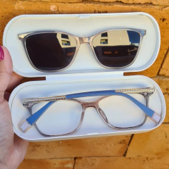 6571- ÓCULOS CLIP-ON DANI CINZA TRANSLUCIDO na internet