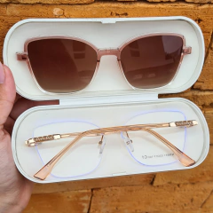 NT6611- OCULOS CLIP-ON MORGANA DOURADO COM NUDE na internet