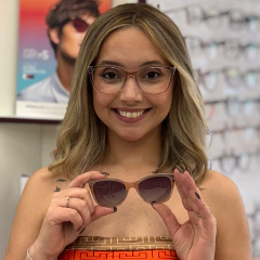 LQ 96035 - ÓCULOS CLIP-ON MARIE CINZA COM NUDE