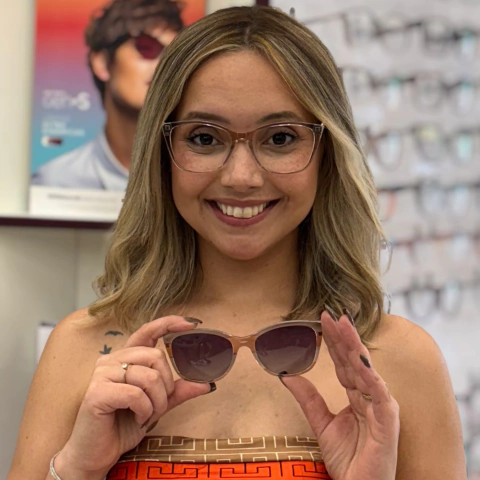 LQ 96035 - ÓCULOS CLIP-ON MARIE CINZA COM NUDE