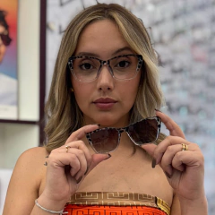 PZ10099 - OCULOS CLIP-ON MAYA TRANSPARENTE COM ANIMAL PRINT