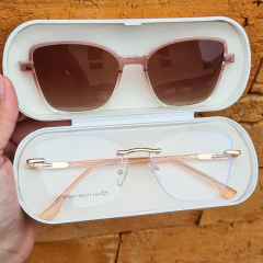 NT6611- OCULOS CLIP-ON MORGANA DOURADO COM NUDE - comprar online