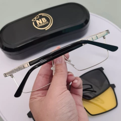 SH3434 - ÓCULOS CLIP-ON PATRICK PRATA COM PRETO - comprar online