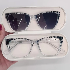 PZ10096 - OCULOS CLIP-ON ANASTASIA TRANSPARENTE COM ANIMAL PRINT na internet