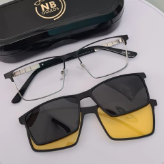 SH3434 - ÓCULOS CLIP-ON PATRICK PRATA COM PRETO - loja online