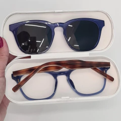 PZ10079 - ÓCULOS CLIP-ON NÁDIA AZUL COM DETALHES - NB Óculos