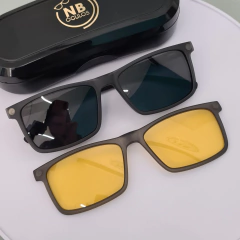 Imagem do BC8103 - ÓCULOS CLIP-ON MARCOS CINZA TRANSLUCIDO