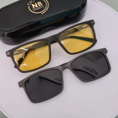 BC8103 - ÓCULOS CLIP-ON MARCOS CINZA TRANSLUCIDO