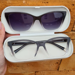 76064 - ÓCULOS CLIP-ON SELINE PRETO COM DEGRADE