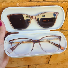 6571- ÓCULOS CLIP-ON DANI MARROM TRANSLUCIDO - comprar online