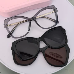 ZR6521- ÓCULOS CLIP-ON MUSA CINZA TRANSLUCIDO