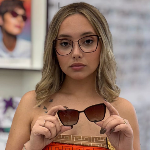 3320P - ÓCULOS CLIP-ON NAYLA MARROM