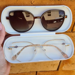 C0264 - OCULOS CLIP-ON MANU DOURADO COM MARROM - comprar online