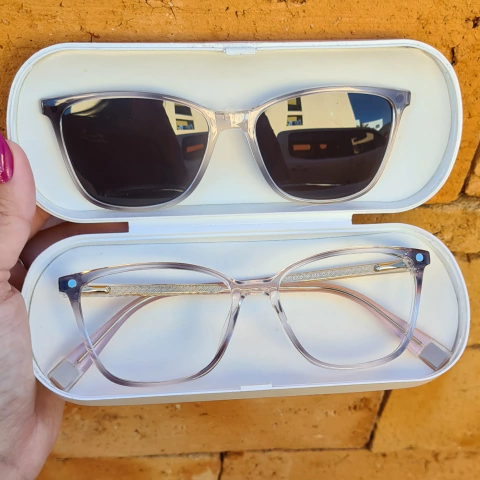 6571- ÓCULOS CLIP-ON DANI ROSA COM PRETO - comprar online