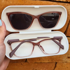 6587 - OCULOS CLIP-ON CLARA MARROM TRANSLUCIDO - loja online