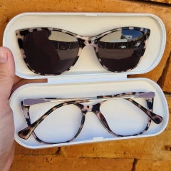 6509 - OCULOS CLIP-ON VITÓRIA ANIMAL PRINT na internet