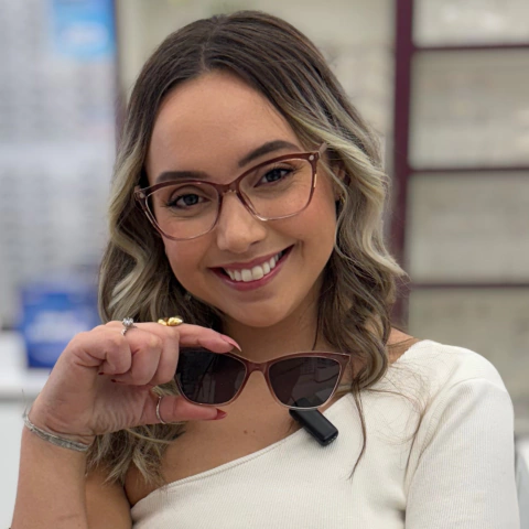 6587 - OCULOS CLIP-ON CLARA MARROM TRANSLUCIDO - comprar online