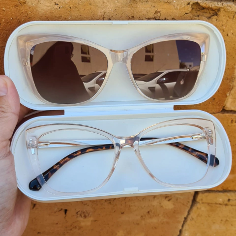 LQC0183 - ÓCULOS CLIP-ON MAITÊ NUDE TRANSLUCIDO - comprar online