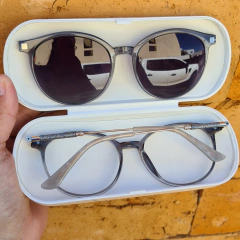 LQC0273 - OCULOS CLIP-ON EUDORA CINZA TRANSLUCIDO na internet