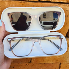 6579 - OCULOS CLIP-ON LORENA MARROM COM DEGRADE CINZA - comprar online