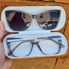 LQC0183 - ÓCULOS CLIP-ON MAITÊ CINZA TRANSLUCIDO na internet