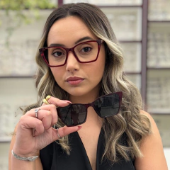 BC8102 - OCULOS CLIP-ON ISABEL VERMELHO TRANSLUCIDO - NB Óculos