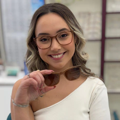 82105 - OCULOS CLIP-ON ÉVORA CARAMELO TRANSLUCIDO - NB Óculos