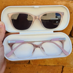 6568 - ÓCULOS CLIP-ON PETIT ROSA COM DEGRADE CRISTAL na internet