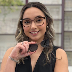 6569 - ÓCULOS CLIP-ON ELISA MARROM COM DEGRADE - NB Óculos