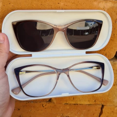 6509 - OCULOS CLIP-ON VITÓRIA MARROM COM DEGRADE - comprar online