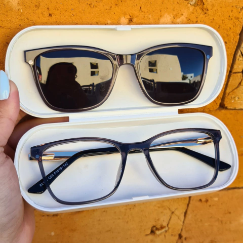 82105 - OCULOS CLIP-ON ÉVORA CINZA TRANSLUCIDO - comprar online