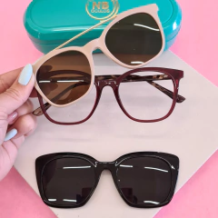 C1003 - OCULOS CLIP-ON ROMA VERMELHO TRANSLUCIDO - comprar online