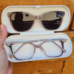 6572 - ÓCULOS CLIP-ON LIZ MARROM COM DEGRADE na internet